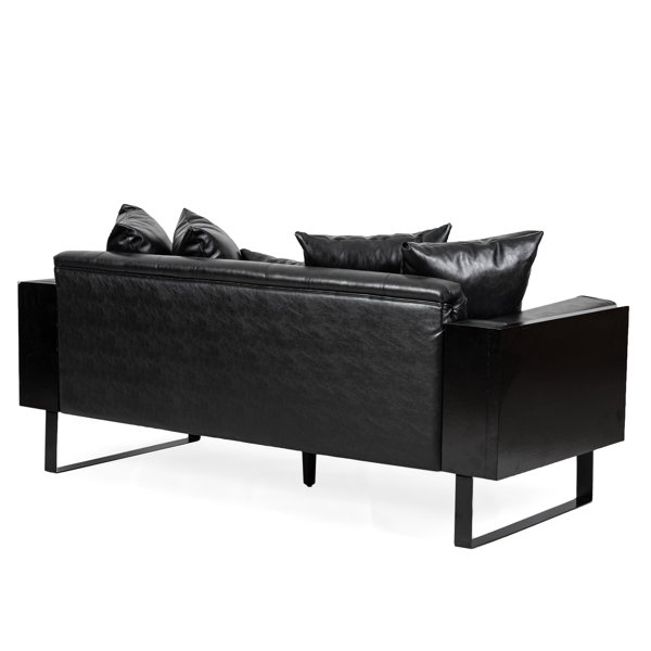 17 Stories 72.5'' Faux Leather Loveseat Wayfair